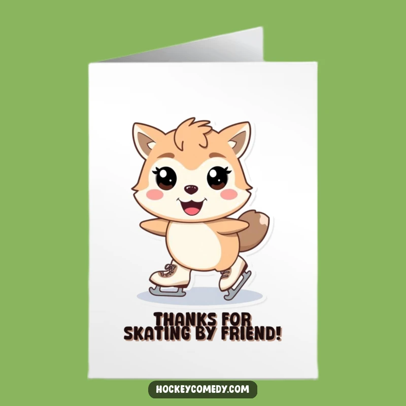 Free Printable Thank You Card: Gleeful Skater Animal Funny Downloadable Gift Thanks!