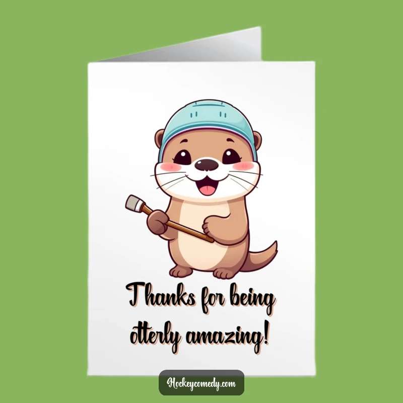 Free Printable Thank You Card: Hockey Otter Appreciation - Downloadable DIY Gift