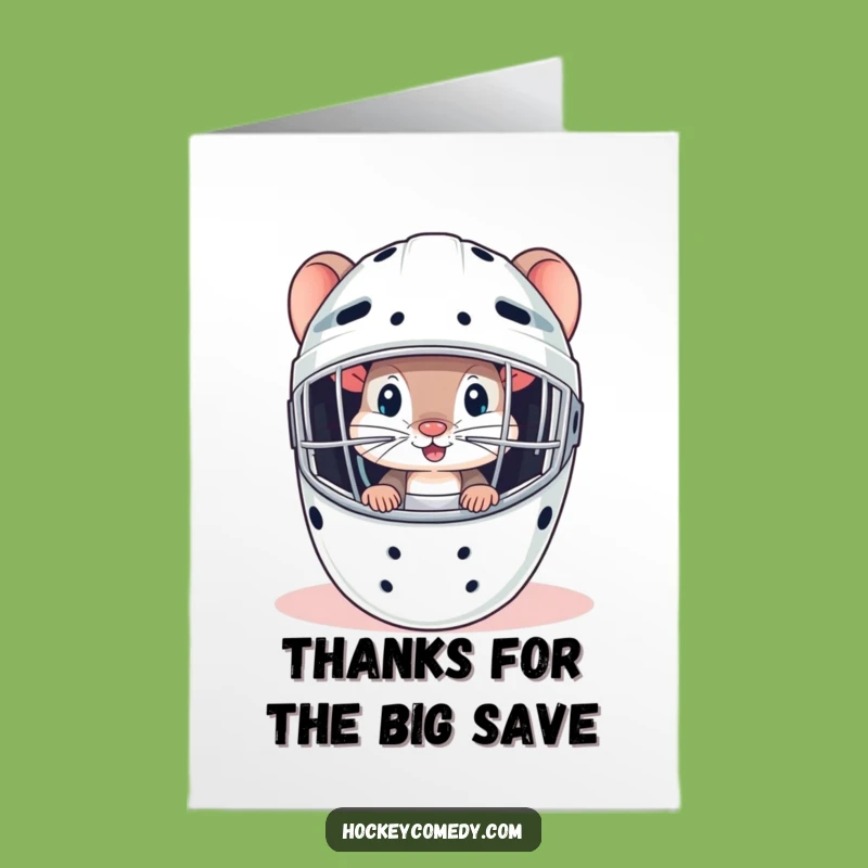 Free Printable Curious Mouse Goalie Thank You Card - Funny Downloadable DIY Gift