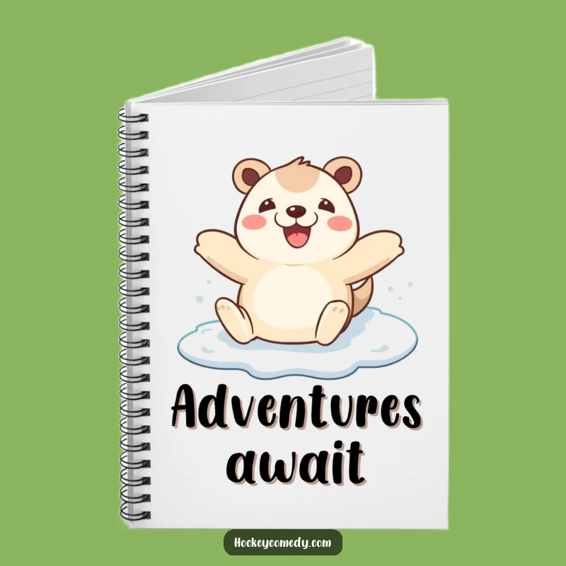 Funny Animal Ice Skating Notebook - Jot Down Winter Ideas Gift