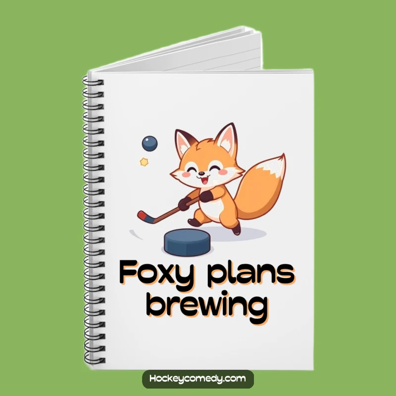 Funny Fox Hockey Notebook - Journal Your Slap Shot Attempts, Perfect Funny Gift
