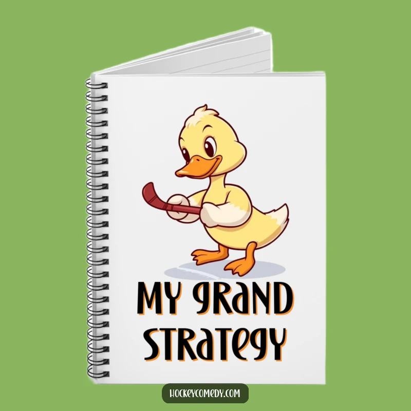 Funny Duck Hockey Notebook: Jot Down Plays with this Determined Bird's Slap Shot