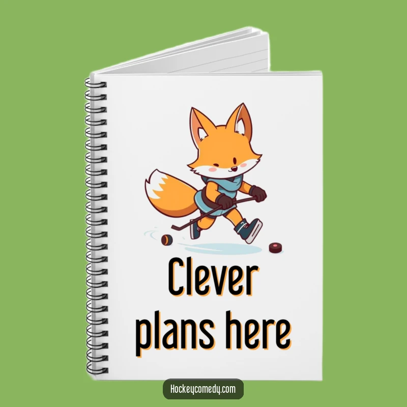 Funny Fox Hockey Notebook: Determined Skater Journal for Ideas