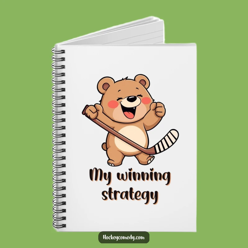 Funny Happy Bear Hockey Notebook - Jot Down Your Wildest Ideas!