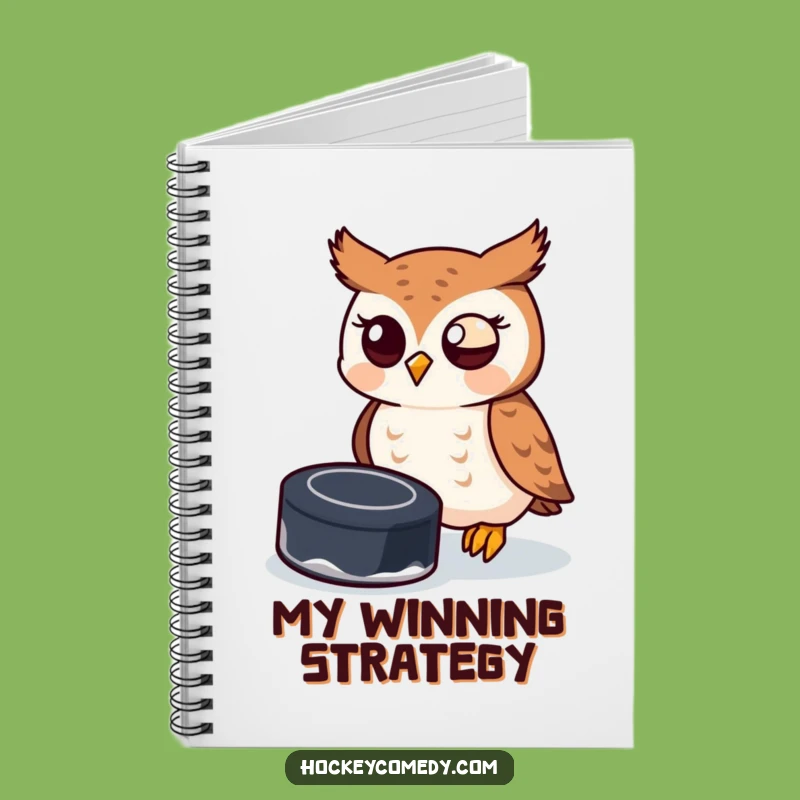 Funny Owl Hockey Notebook - Sports Fan Journal Gift