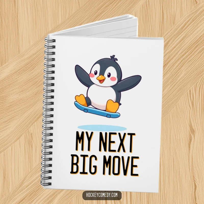 Funny Penguin Skater Notebook: A penguin poised to skate, perfect for jotting down plans and ideas.