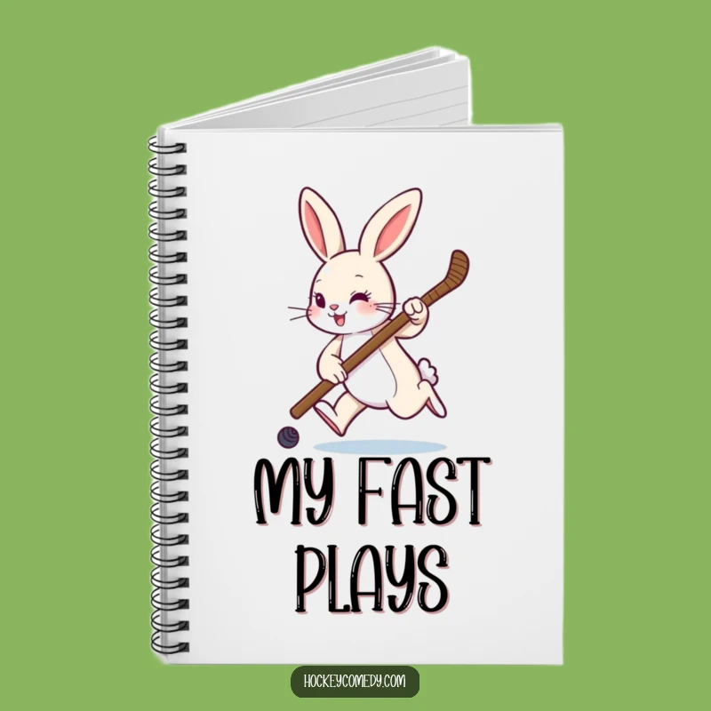 Funny Rabbit Hockey Notebook - Journal Your Game Plans