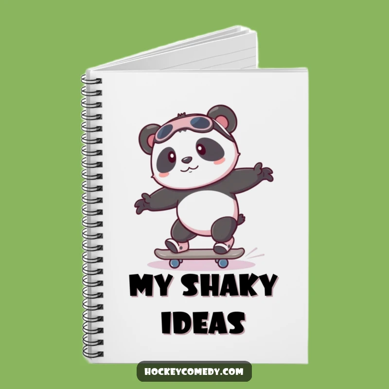 Funny Panda Skate Notebook - Wobbly Diary, Humorous Gift