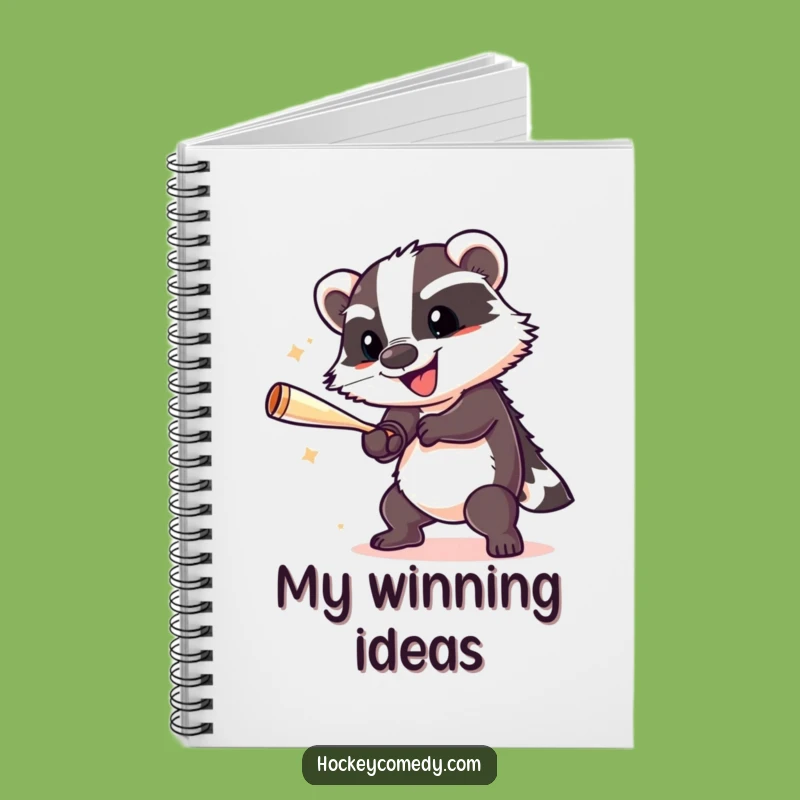 Funny Badger Hockey Notebook: Jot Down Goals with Cheerful Notes