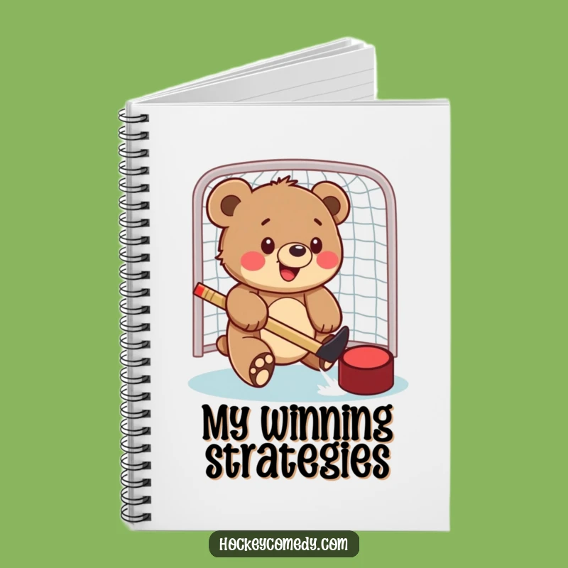 Funny Bear Cub Hockey Notebook - Track Your Winning Plays!