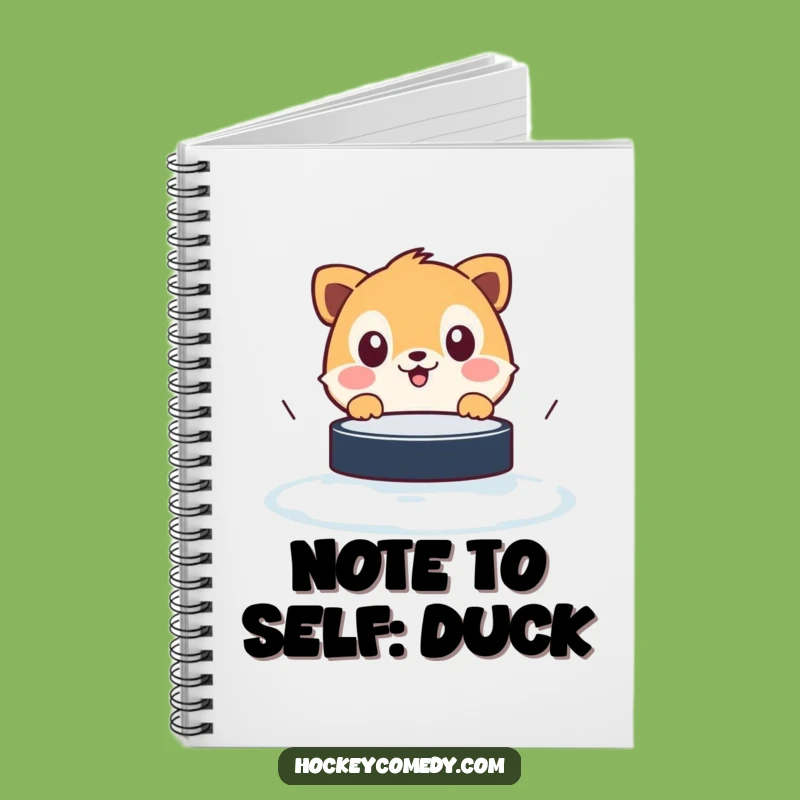 Funny Surprised Animal Notebook - Jot Down Notes with Hockey Puck Humor Gift