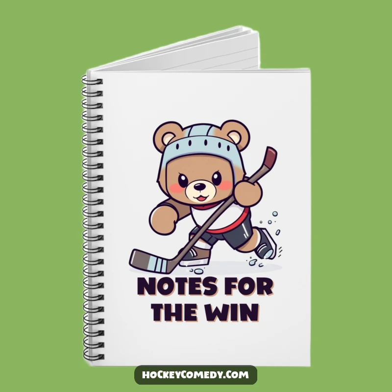 Funny Bear Hockey Notebook - Journal for Determined Minds Gift
