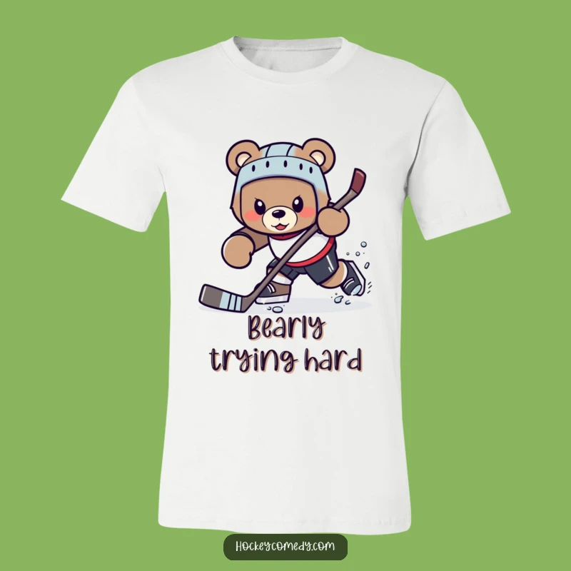 Funny Bear Hockey Trick T-Shirt - Bold Sports Fan Apparel Gift
