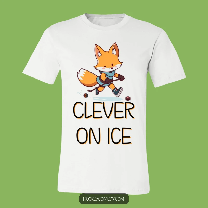 Funny Fox Hockey T-Shirt: Zigzag Skater Tee for Fans