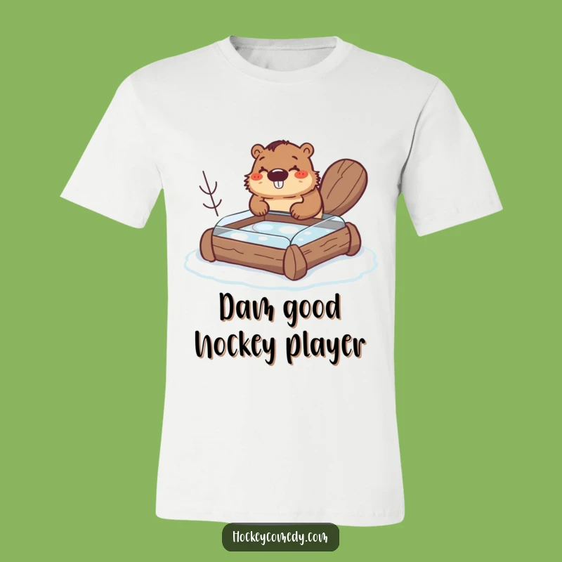 Funny Beaver Hockey T-Shirt - Hilarious DIY Rink Builder Graphic Tee Gift