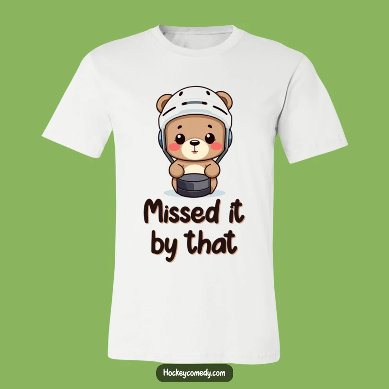 Funny Hockey Bear T-Shirt - Comedic Miss Tee, Gift for Players