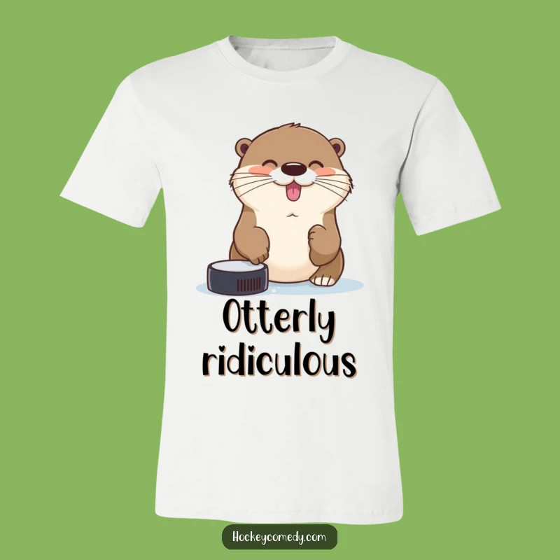 Funny Otter Hockey T-Shirt - Cheerful Puck Catcher Tee, Gift