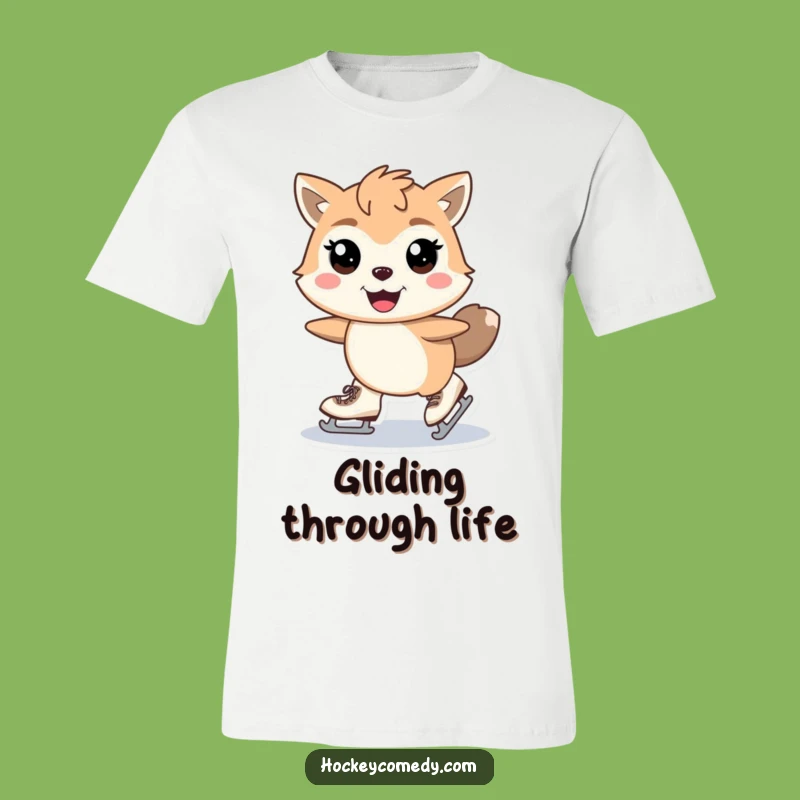 Funny Skating Animal T-Shirt - Gleeful Glide Apparel, Stylish Moves, Great Funny Gift