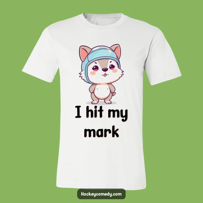 Funny Animal Slapshot T-Shirt - Determined Hockey Hero Tee