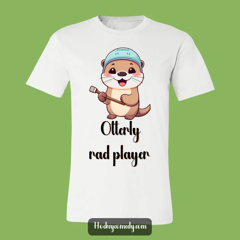 Funny Otter Hockey T-Shirt: Cute Helmet Tee for Animal Lovers