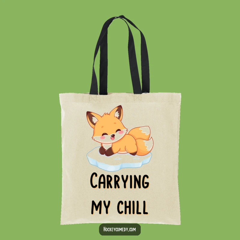 Funny Fox Ice Slide Tote Bag: Charming Animal Design, Practical Funny Gift