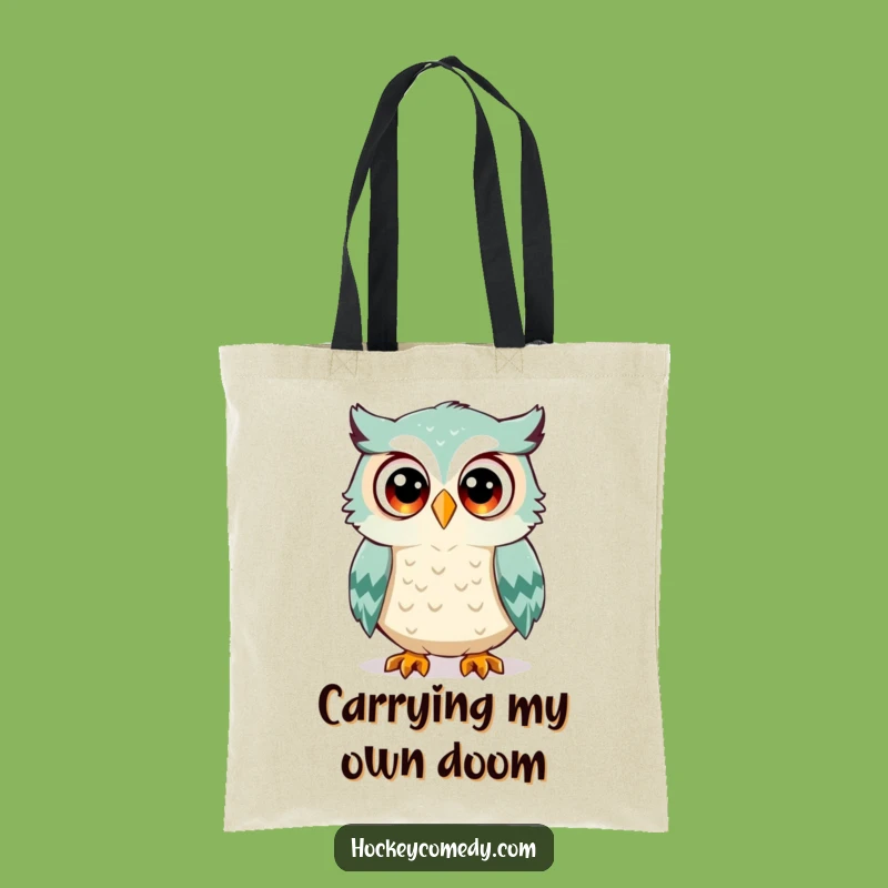 Funny Owl Tote Bag - Carry Your Laughs with this Hockey Accessory