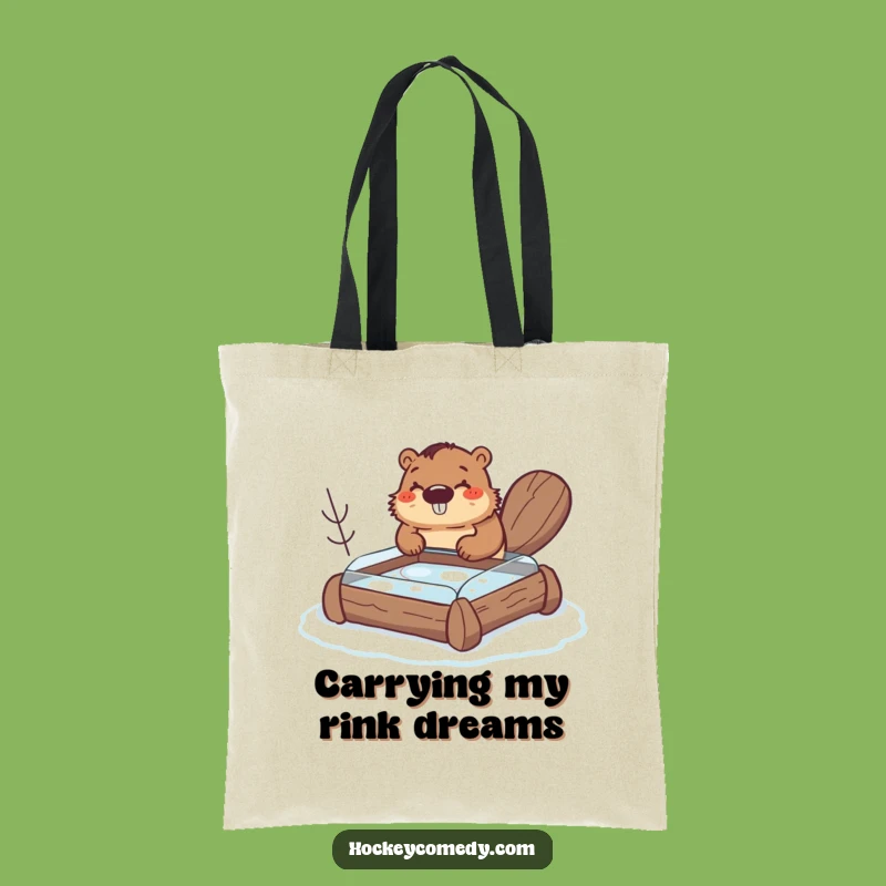 Funny Beaver Tote Bag - Carry Your Projects with this Hockey Accessory