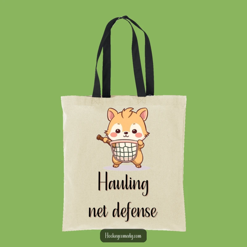 Funny Brave Animal Tote Bag - Carry Determination, Defend the Net Gift