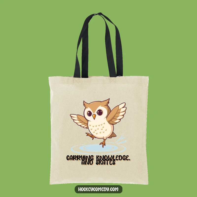 Funny Skating Owl Tote Bag: Carry Your Determination and Essentials