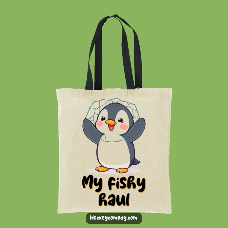 Funny Penguin Hockey Tote Bag: Flapping Goalie Carryall for Essentials