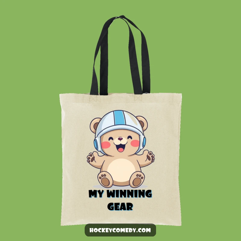 Funny Bear Goal Tote Bag: Durable Sports Fan Bag, Eco-Friendly Hilarious Gift