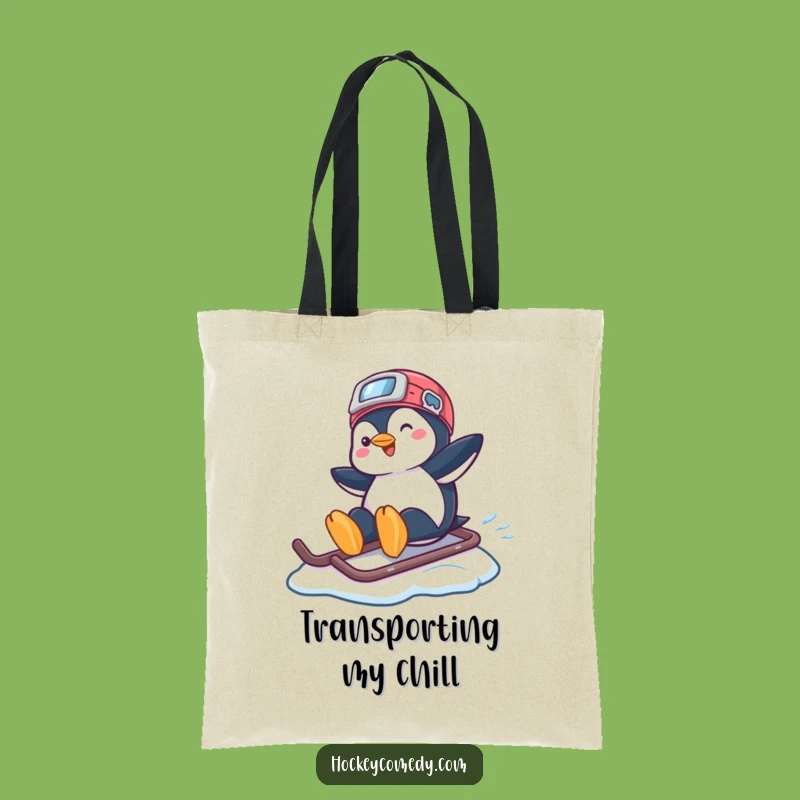 Funny Penguin Hockey Helmet Tote Bag - Carry Your Fun!